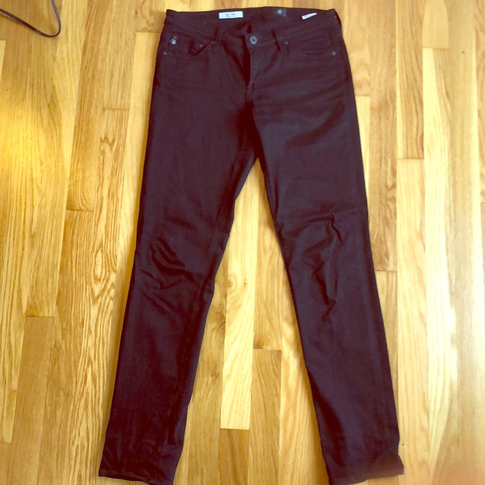AG The Stilt Black sateen cigarette pants jeans 28